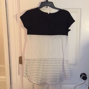 Long short sleeve striped top
